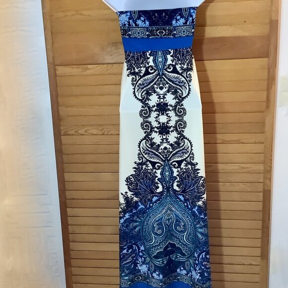 Venus Tube Dress Small White / Blue - Picture 5 of 10